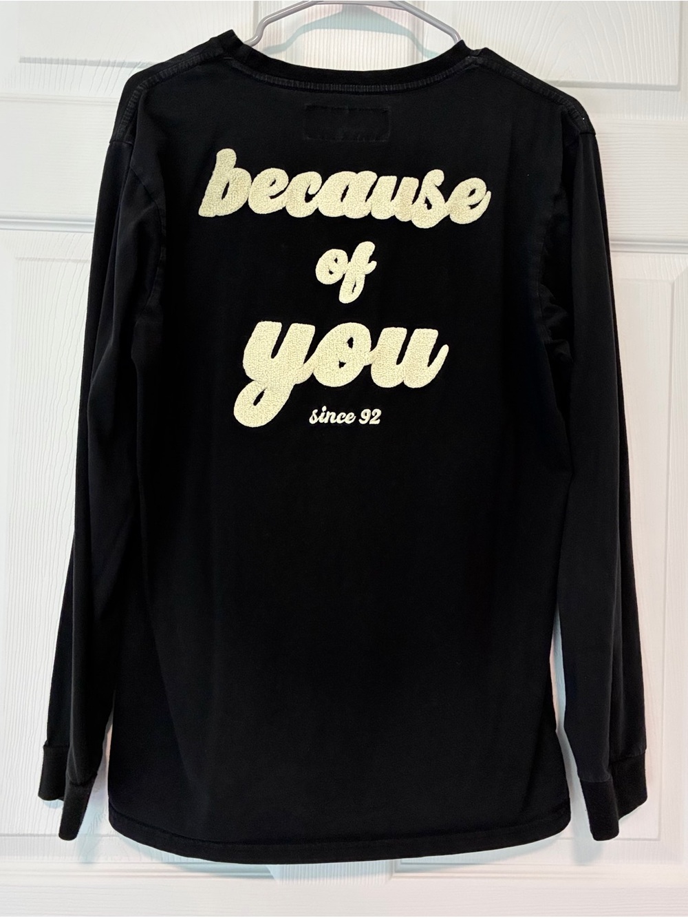 Dutch Bros Black Crewneck Tee “BECAUSE OF YOU”